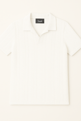 TQCOQU STYLE CUT NECK POLO T-SHIRT