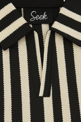 CUT NECK STRIPS POLO