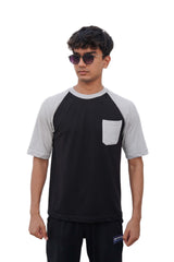 Dual-Tone Oversized Raglan T-Shirt