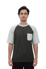 Dual-Tone Oversized Raglan T-Shirt