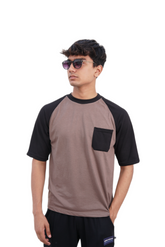 Dual-Tone Oversized Raglan T-Shirt