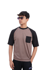 Dual-Tone Oversized Raglan T-Shirt