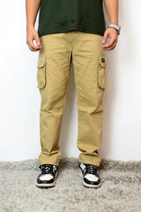 Dark Beige Twill Relax fit Six Pocket Cargo