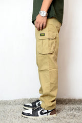Dark Beige Twill Relax fit Six Pocket Cargo