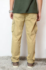 Dark Beige Twill Relax fit Six Pocket Cargo