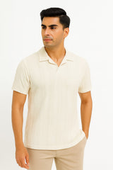 TQCOQU STYLE CUT NECK POLO T-SHIRT