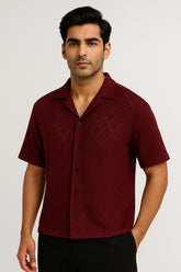 Boys Oversized See-Through Baggy Crop-Cut Button-Down Shirt