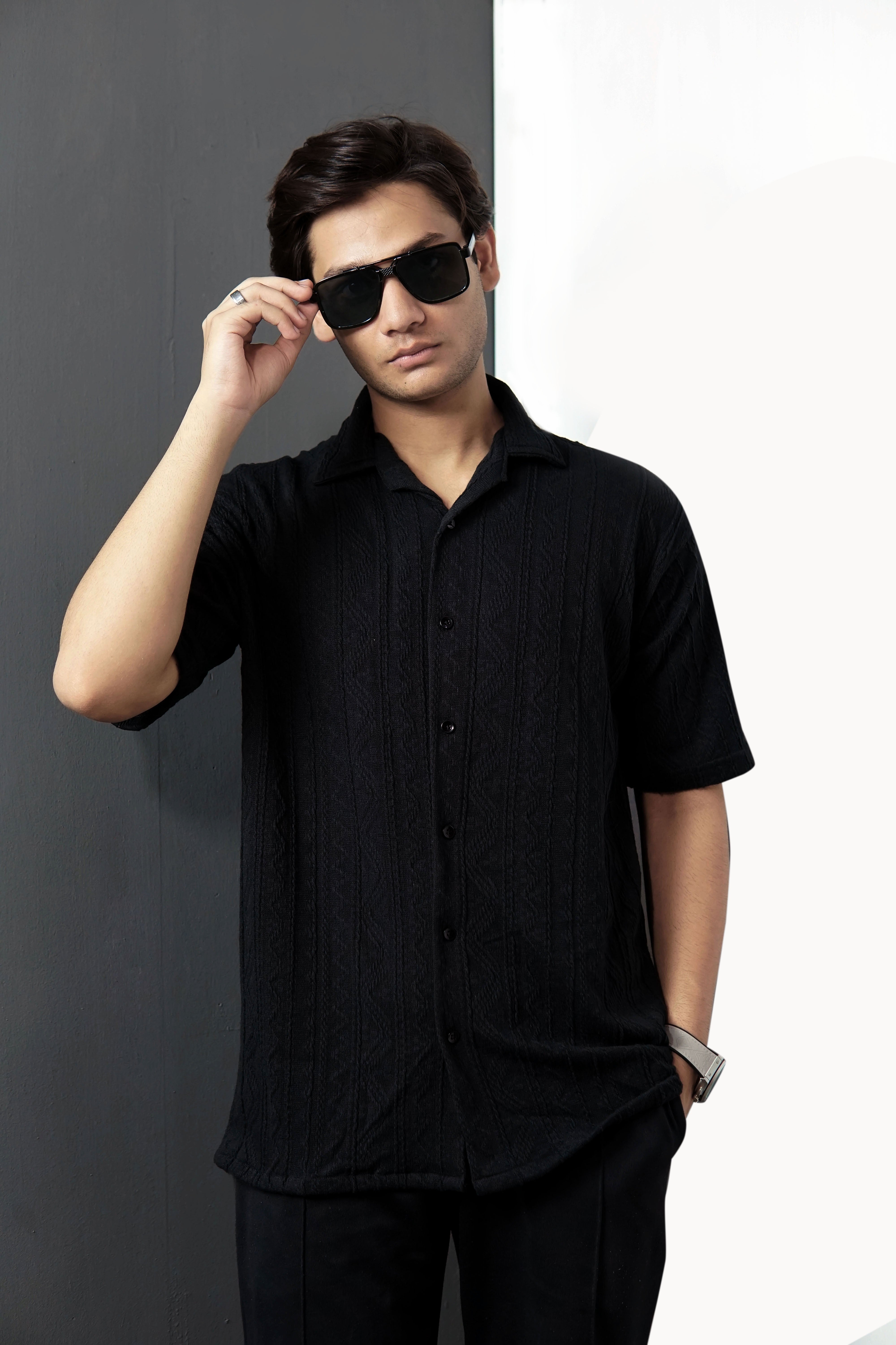 Black Knitted Shirt