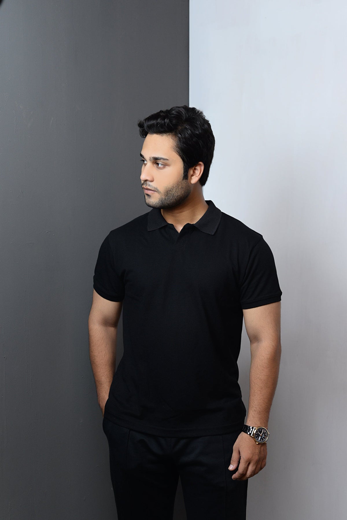 JOHNNY COLLAR POLO- BLK