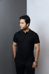 JOHNNY COLLAR POLO- BLK