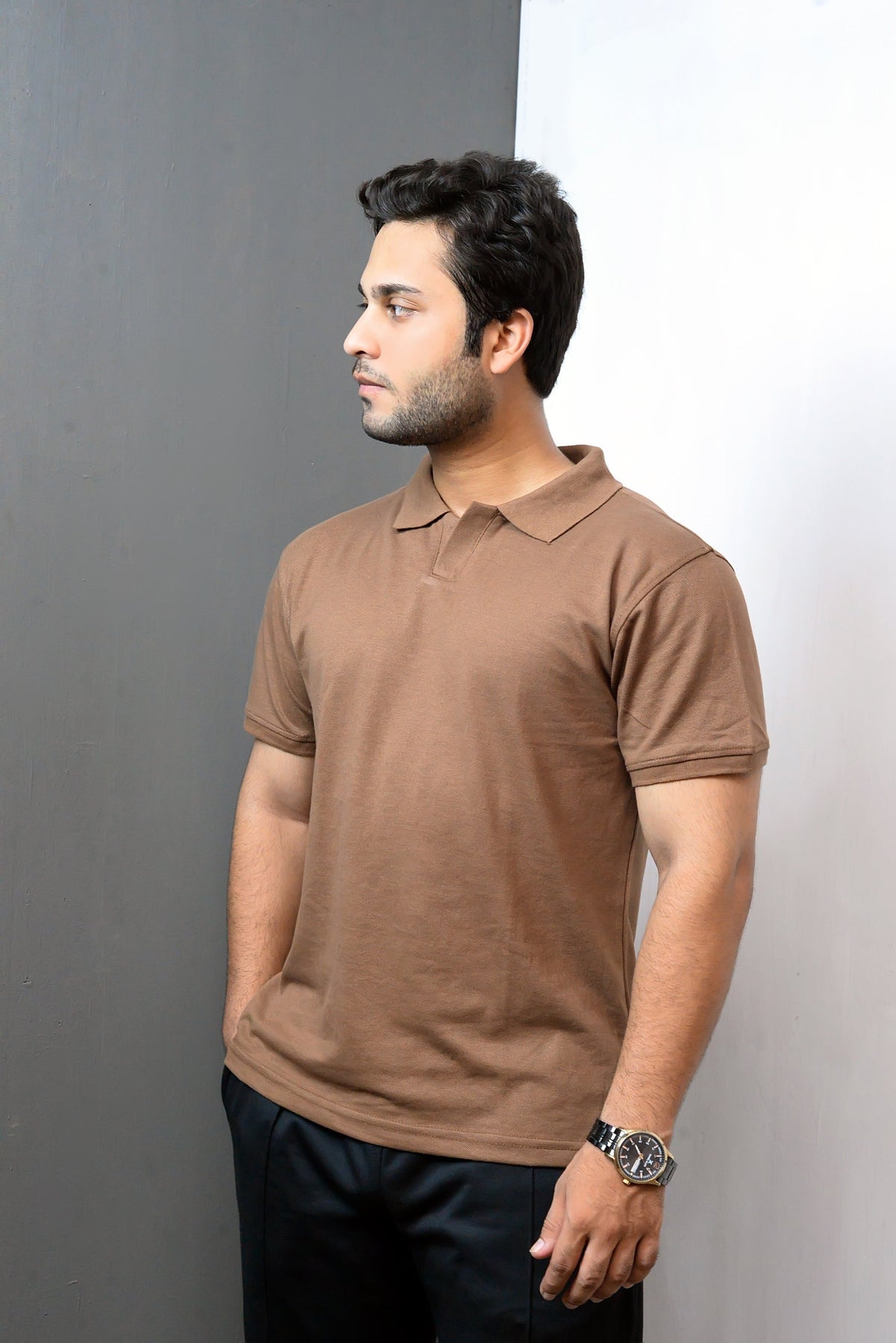 JOHNNY COLLAR POLO- BRN