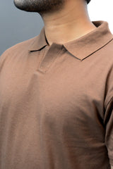 JOHNNY COLLAR POLO- BRN