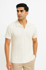 TQCOQU STYLE CUT NECK POLO T-SHIRT